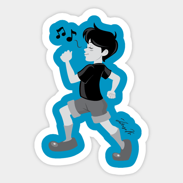 Humming Boy Sticker by tatsuya_artist